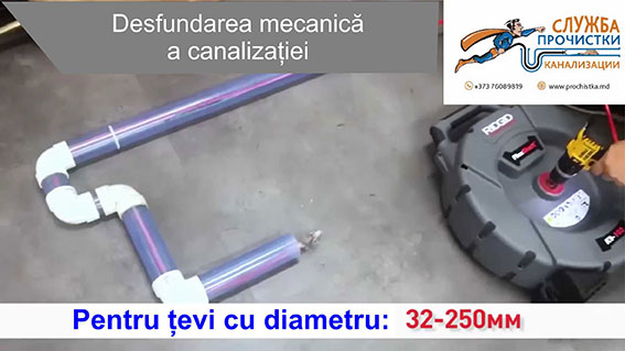 Desfundarea mecanică a canalizației